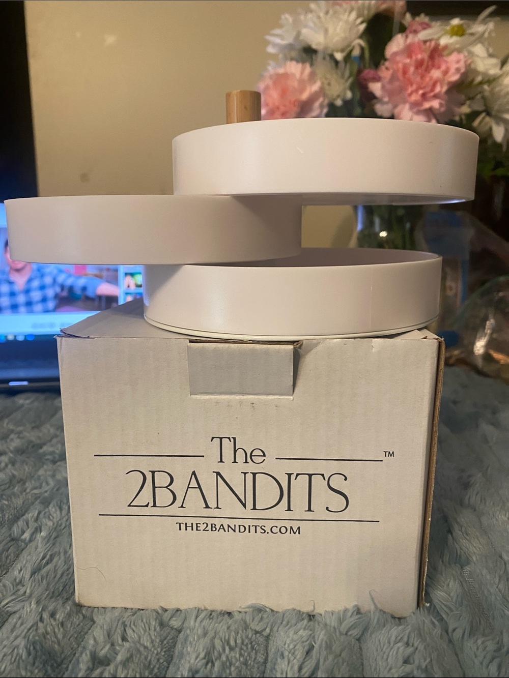 The 2Bandits Three Tiered Catchall Jewelry Tray with Bamboo Accent New in Box